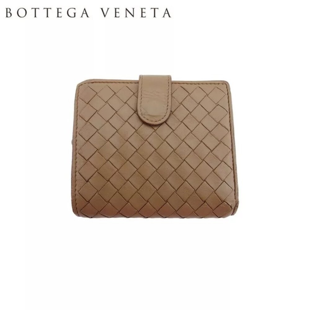 BOTTEGA VENETA Bifold Wallet Intrecciato Leather Authentic Used